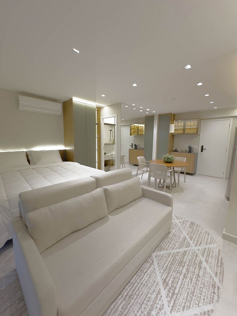 FR1605A Estúdio moderno com cama king e garagem